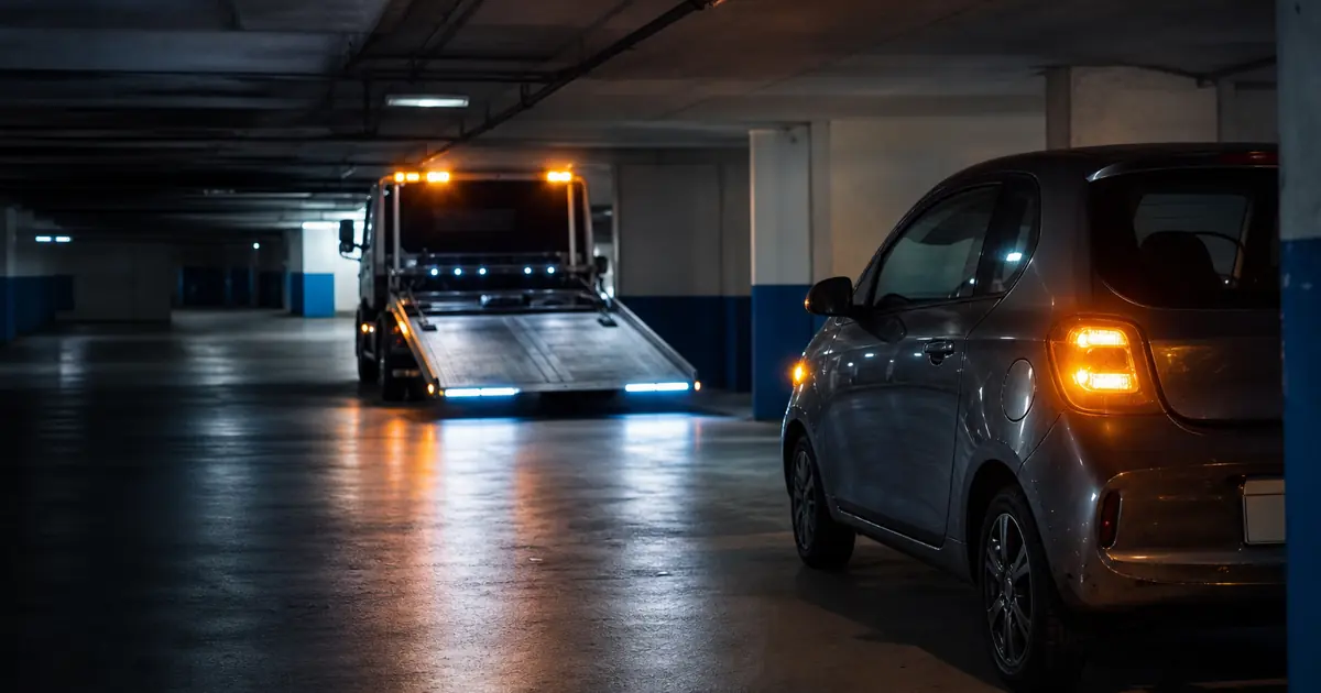 Panne en parking souterrain : accès bas profil et contraintes